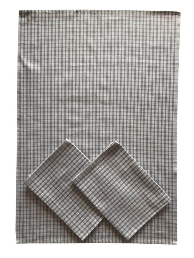 Utěrka Extra savá 50x70 cm Drobná kostka béžová (šedá) 3 ks