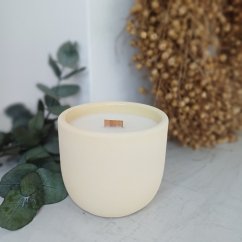 Sójová svíčka v betonu DOKONALÝ RELAX / Citronová tráva x zázvor 220g