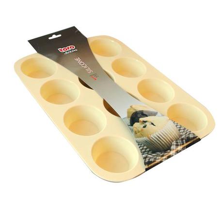 Forma silikon muffin 12ks, krémová