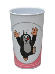 Kelímek krtek 10cm, melamin, růžová